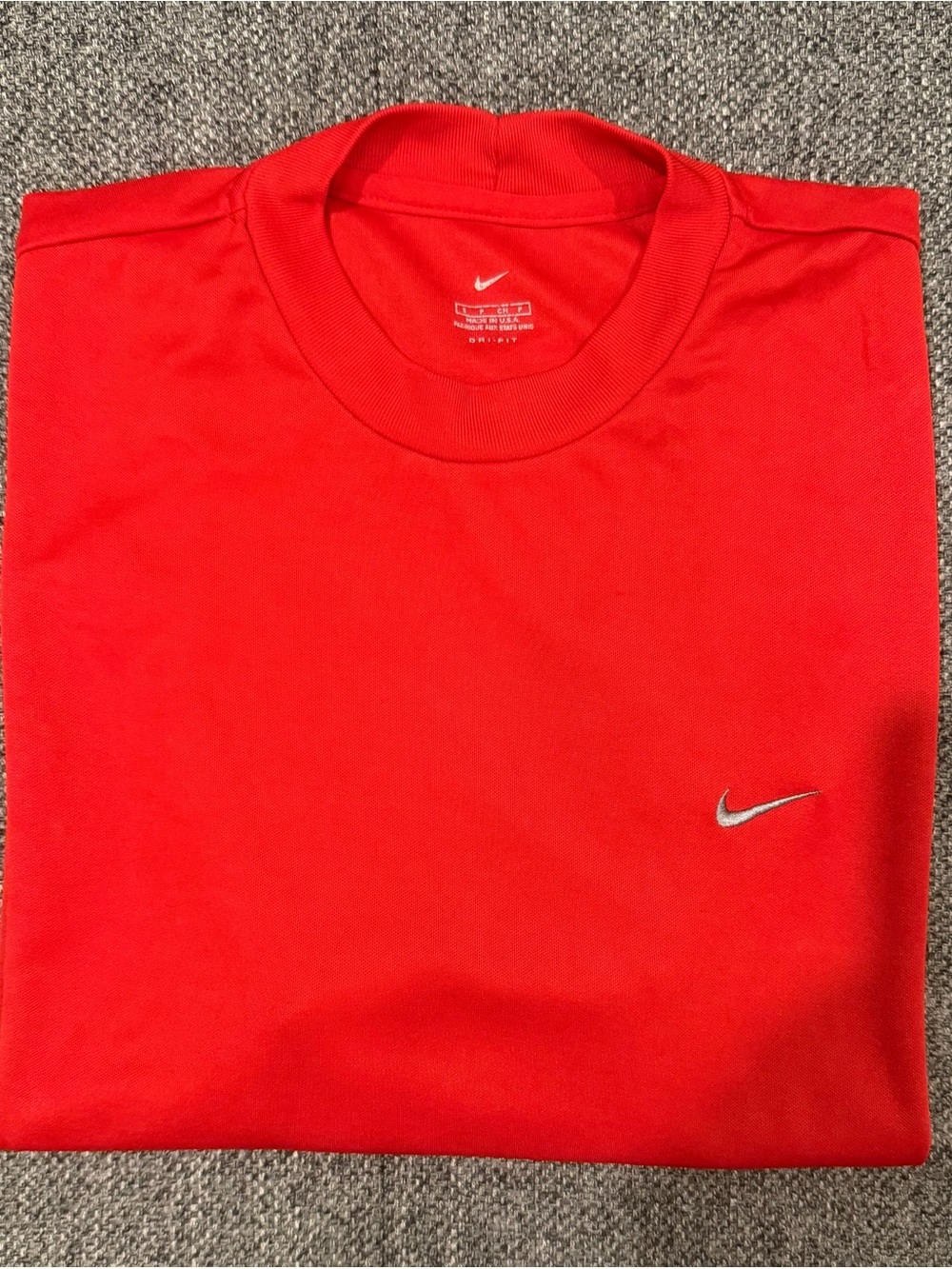 Nike Red Short-Sleeve Dri-FIT Tee with Silver Swoosh